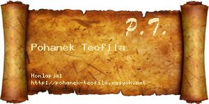 Pohanek Teofila névjegykártya